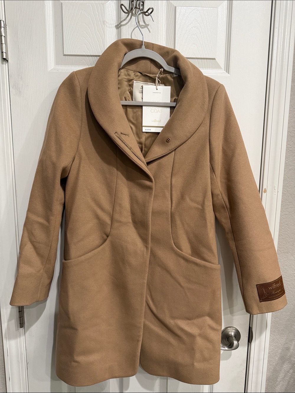 Wilfred The Cocoon Tan Coat Handcrafted Wool and Cashmere XS